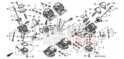 CARBURATEUR (PIECES CONSTITUTIVES) GL1500CV de 1997